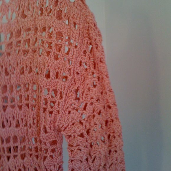 Handmade Bamboo Silk Crochet drop sleeve top XL - Picture 3 of 3